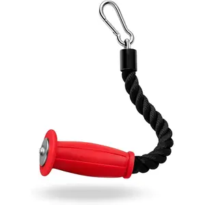 Grip Single Tricep Rope  Attachment, 16.5" Length, Comfort Nonslip, Reducing Wrist  & Rubs, Easy to Clean, Gym Pull Machine Accessory for  Machines and  Gyms
