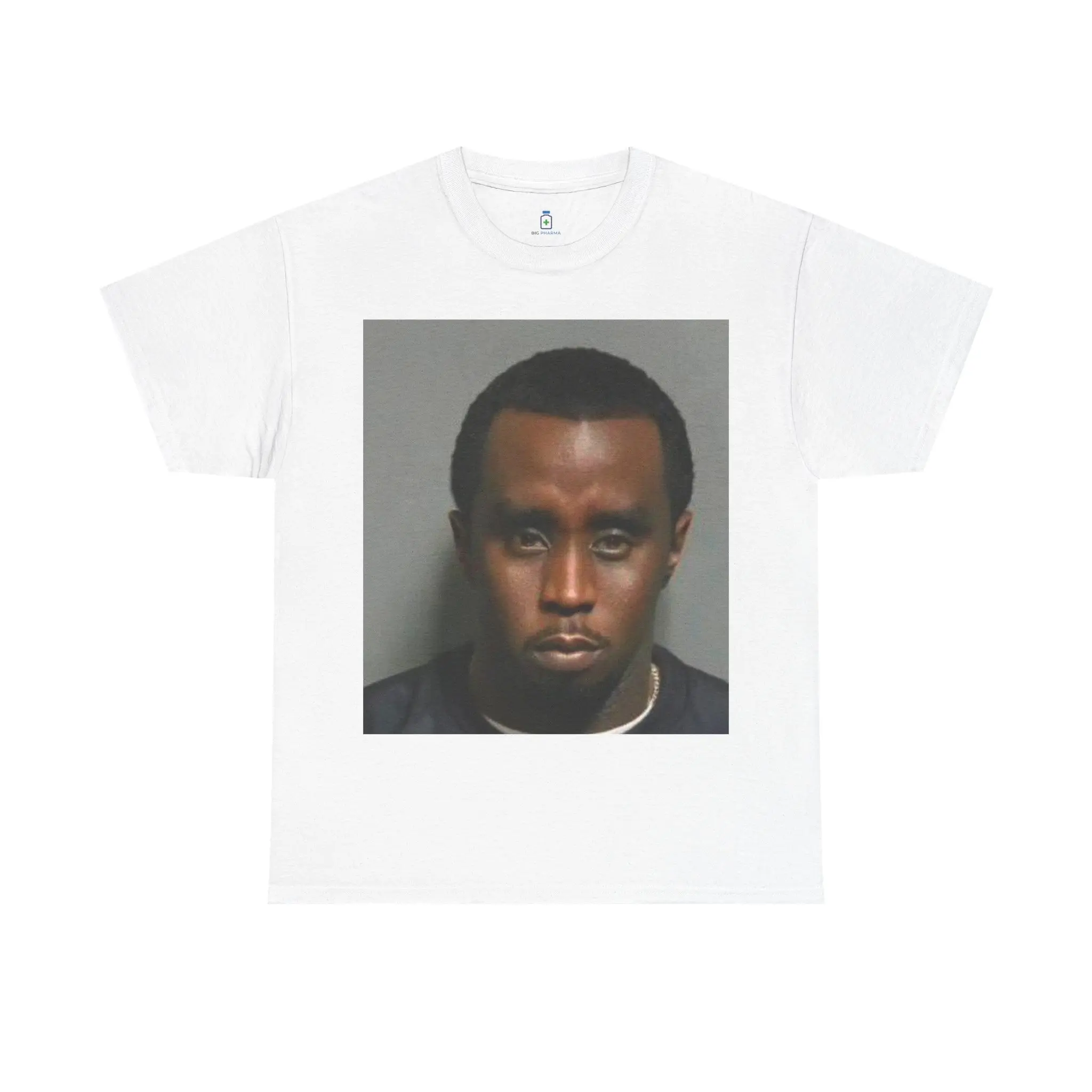 BIG PHARMA, Diddy Mugshot Graphic Tee featuring Unique Design, Unisex T-Shirt for Casual Wear, Gift for Music Lovers, Perfect for Parties, Streetwear Essential
