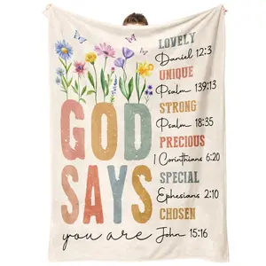 Christian Gifts for Women Birthday - Inspirational Floral Throw, Religious Birthday Gift for Women, Christian Blanket for Mom Sister Friend Girl, Baptism Confirmation Spiritual Gift for Her
