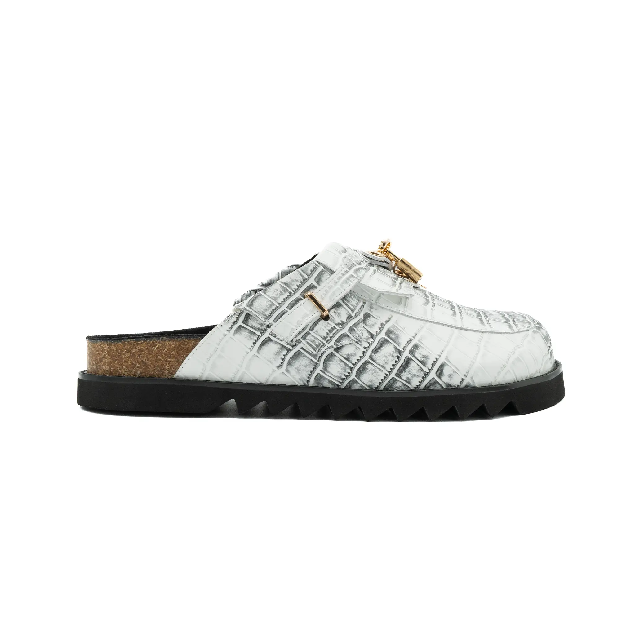 White Snakeskin Bag Clogs White Snakeskin Bag Clogs