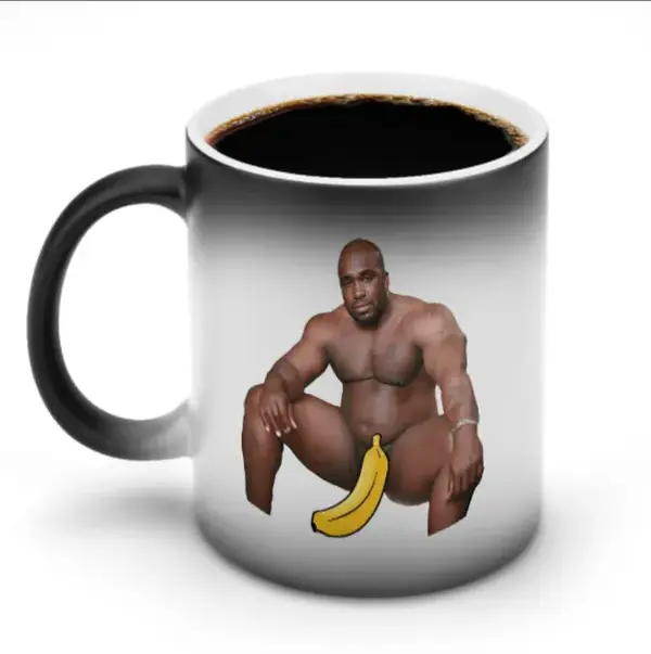Funny Heat Reveal Mug Hilarious Adult Gag Barry Woods Figure Appears When Hot Novelty Coffee Mug, White Elephant, Office Prank, Stocking Stuffer, Birthday or Christmas Joke