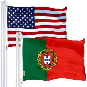 G128 Combo Pack: USA  3x5 Ft 150D Printed Stars & Portugal (Portugese) Flag 3x5 Ft 150D Printed