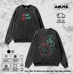 My Hero Academia Plus Ultra Deku Vintage Washed Graphic Tee Hoodie Sweatshirt Tanktop Unisex Anime Streetwear Men Women
