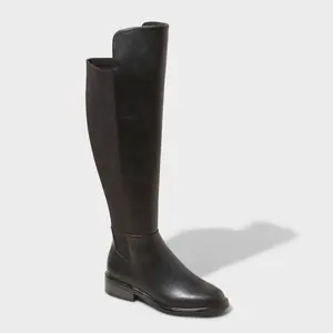 Women's Hope Wide Calf Tall Boots - A New Day Black 6WC