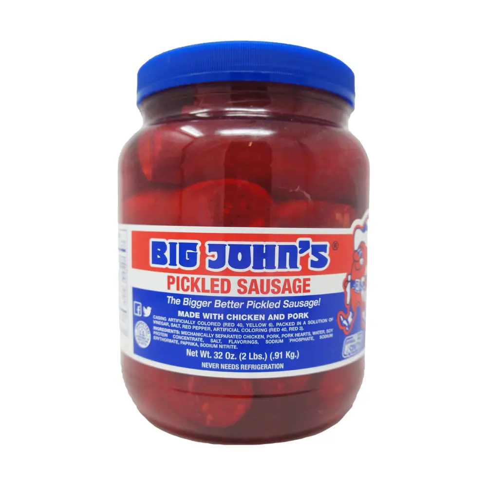 Big John's Pickled Sausage The Bigger Better, Chicken & Pork, 32 oz Jar