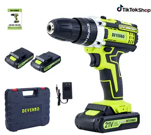 Upgrade 21V Cordless Drill Set Compact Power Tools with 2-Speed Variable Torque 3/8-Inch Keyless Chuck LED Light for Household Maintenance DIY Projects Gift for Husband Dad mini powertools Adjustable