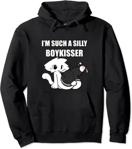 Silly Boy Kisser Meme Femboy Gay Pride LGBTQ Pullover Hoodie - Dilpreetka Shop 40B0CPYJW3R1