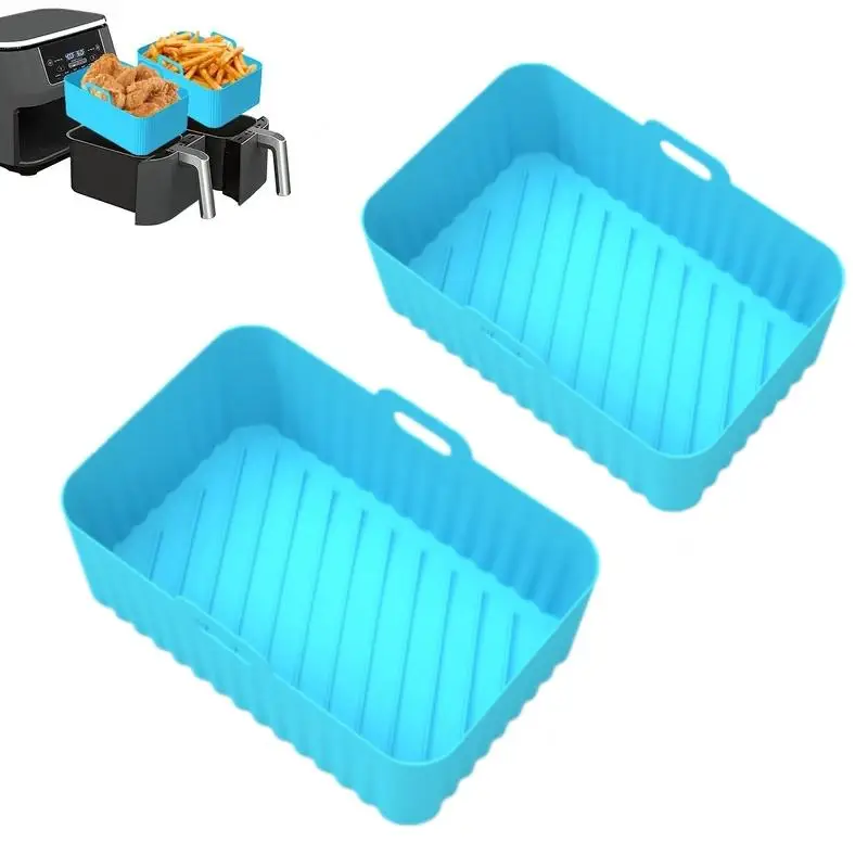 Rectangle Air Fryer Liner, Reusable Air Fryer With Handle, Silicone Baking Tray, Air Fryer Accessories For Home Kitchen