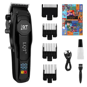 Cordless Professional Barber Grooming Kit  Hair Clipper professional electric clipper is suitable for home hair salons and hairdressers. It features an oil head, engraved marks, and a metallurgical blade head