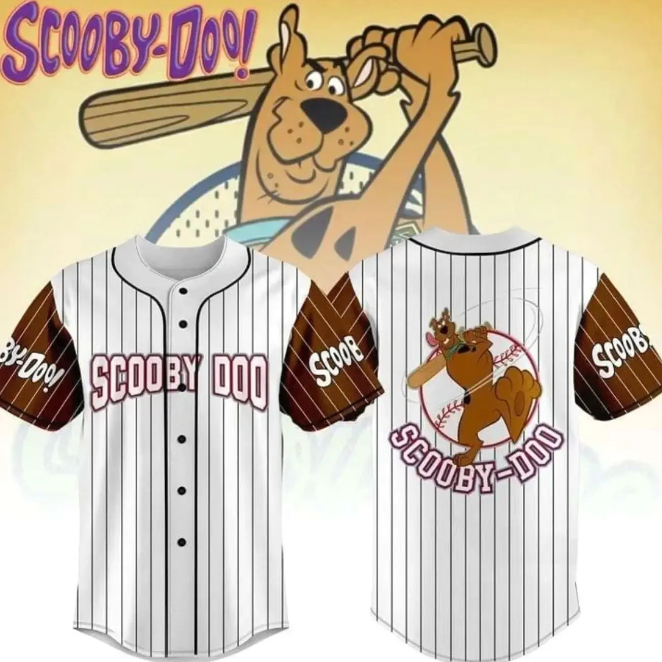 Cartoon Lovers Scooby Doo Jersey Baseball Shirt