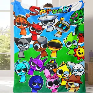 Sprunki Blanket Super Soft Cozy Throw Blankets Suitable for use in offices, sofas, and travel settings, etc.Suitable for all four seasons cozy flannel blanket A gift suitable for fans, friends and children