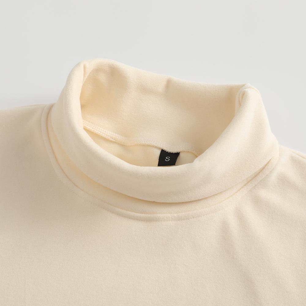 Men’s high-neck fleece sweatshirt, warm and soft fleece base layer, stretchy slim-fit close-fitting underwear, long-sleeve inner top for autumn and winter