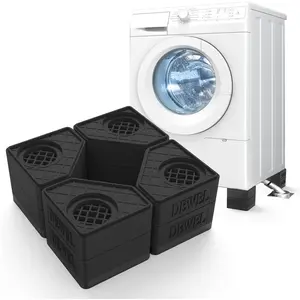 Anti Vibration Pads for Washing Machine. 8 count Double Heighten Rubber Washer Pads. Increase Hight 3.14in, Load Capacity 1100LB. Shock and Noise Cancelling for Washing Machine Foot Pads (Black)