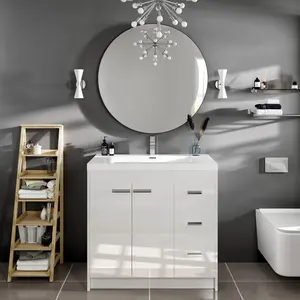 Eviva Round 36" Frameless Mirror with Bevel Edge