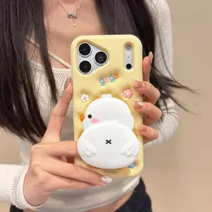 1pc.3D Squishy Duck Silicone Phone Case | "Gaga" Cute Design.Squishy Duck Stress Relief Case | Adorable "Gaga" Vibe.For iPhone17/16/15/14/13/12/Pro/Pro Max
