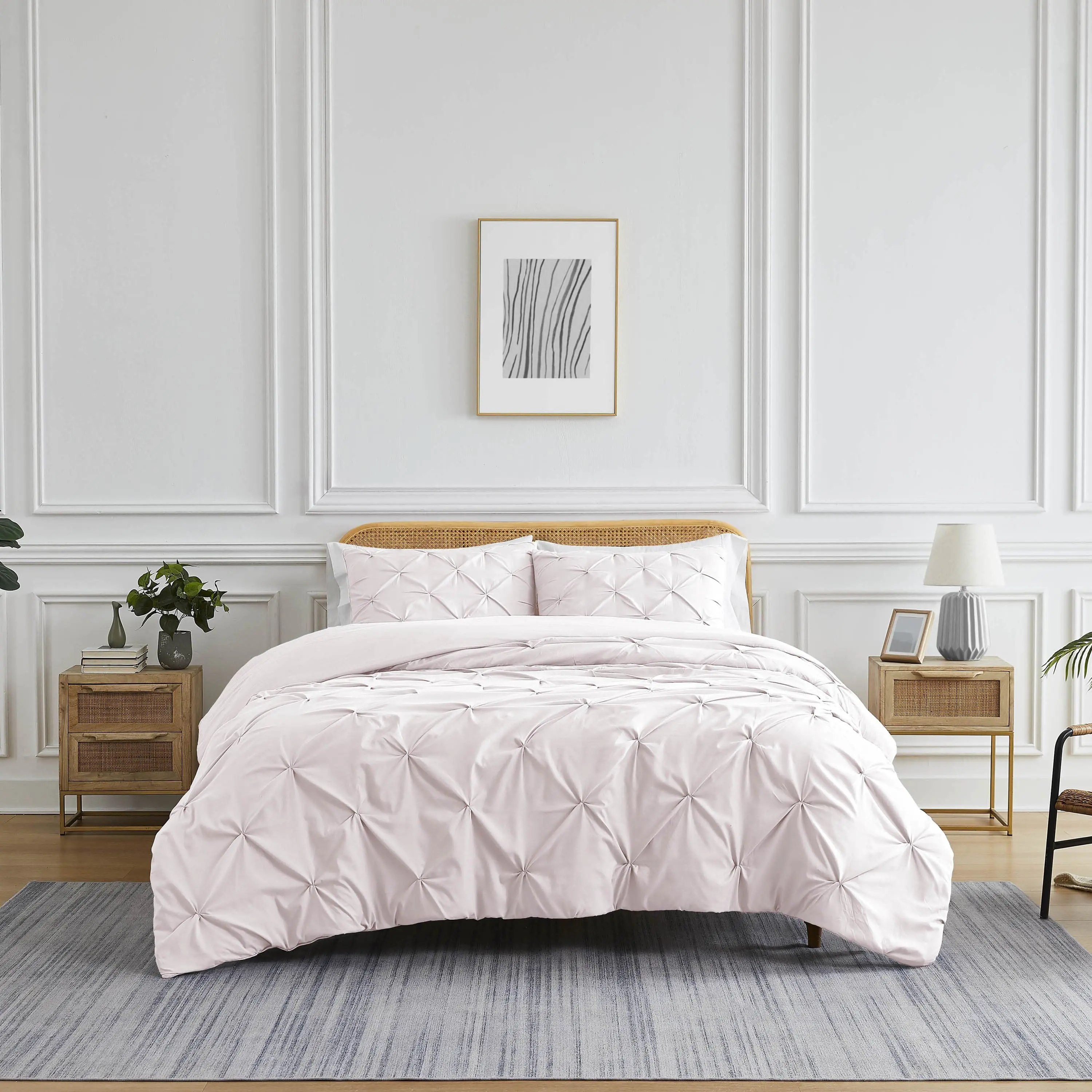 Pintuck Pinch Pleated Duvet Cover Set, Microfiber Bedding, Stylish Pleated Bedding for Bedroom Use, Microfiber Bedding Set, Pleated Bedding Sets