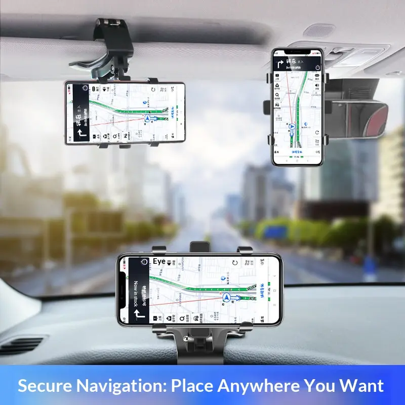 Car Phone Holder, 2026 New Model — Clamping Mount for Car Center Console/Dashboard, Dedicated for Navigation, Anti‑Vibration Support Bracket