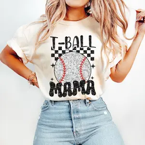 (NOT GLITTER) Retro T Ball Mama Shirt, Tee Ball Mom Sweatshirt, Baseball Mama Game Day Tee, Sports Mom Mother's Day Gift
