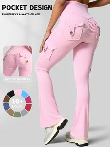Women's High Waist Wide Leggings with Multiple Pockets, Invisible Elasticity, No Front Seam, Perfect for Gym, Yoga, Daily Wear, High Rise Leggings