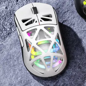 M7 gaming mouse, 4800DPI three-mode mouse, lightweight Bluetooth/2.4G wireless/wired gaming mouse, white