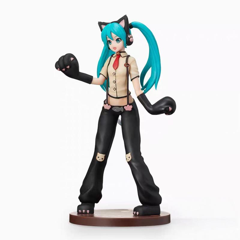23cm SPM Series Hatsune Miku Project DIVA Kitty Cat Nyanko Girl Collectible Figurine Official PVC Anime Figure Table Ornament Fan Collection Holiday & Birthday Gifts