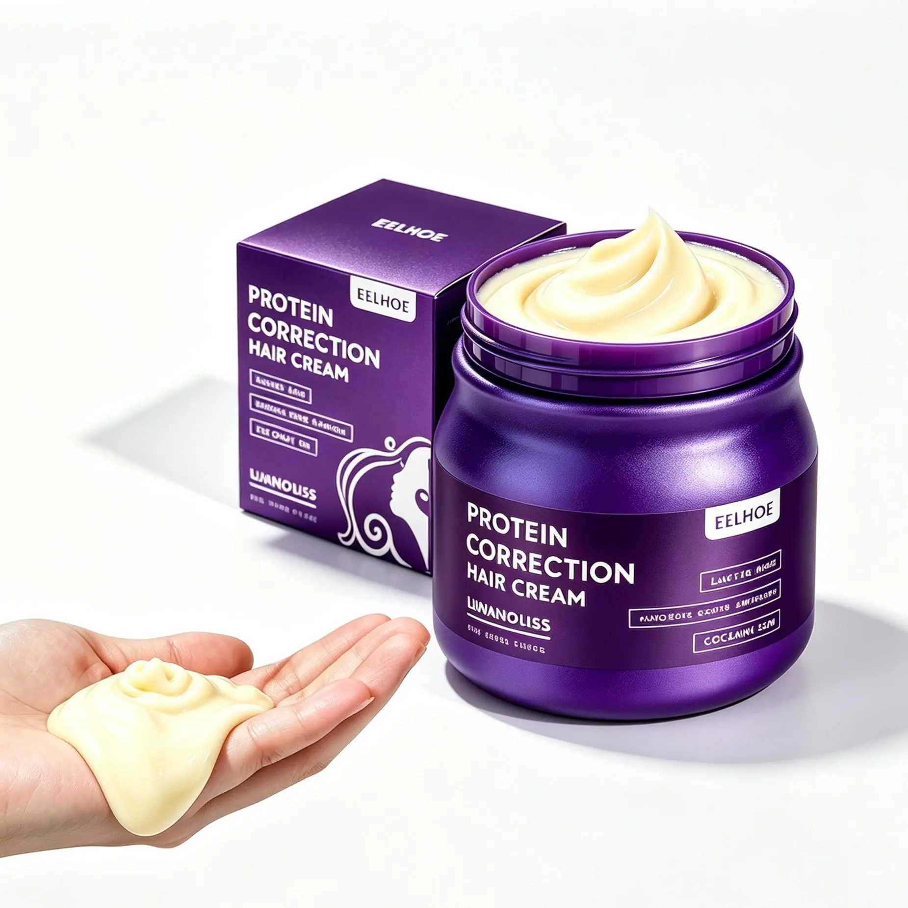 Keratin-Infused Hair Smoothing Cream - At-Home Gentle Styling Treatment for Sleek, Manageable Locks