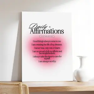 Pink  Art  Trendy Poster  Girly  Art  Daily Affirmations  Decor Bedroom  Bathroom   Cute Ornaments Decoration wall print