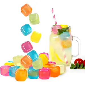 Plastic Ice Cubes 25 Pack Colorful Refreezable Ice Cubes for drinks, ,  or Coffee, Washable Non-Melting Ice Cubes Non-Diluting