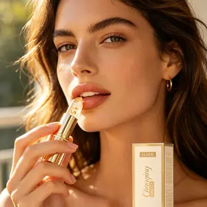 Women's Transferproof Temperature-Sensitive Color-Changing Lip Gloss, Moisturizing Gold Crystal PH Lipstick, 3.5g, Ideal for Gifting halo glow