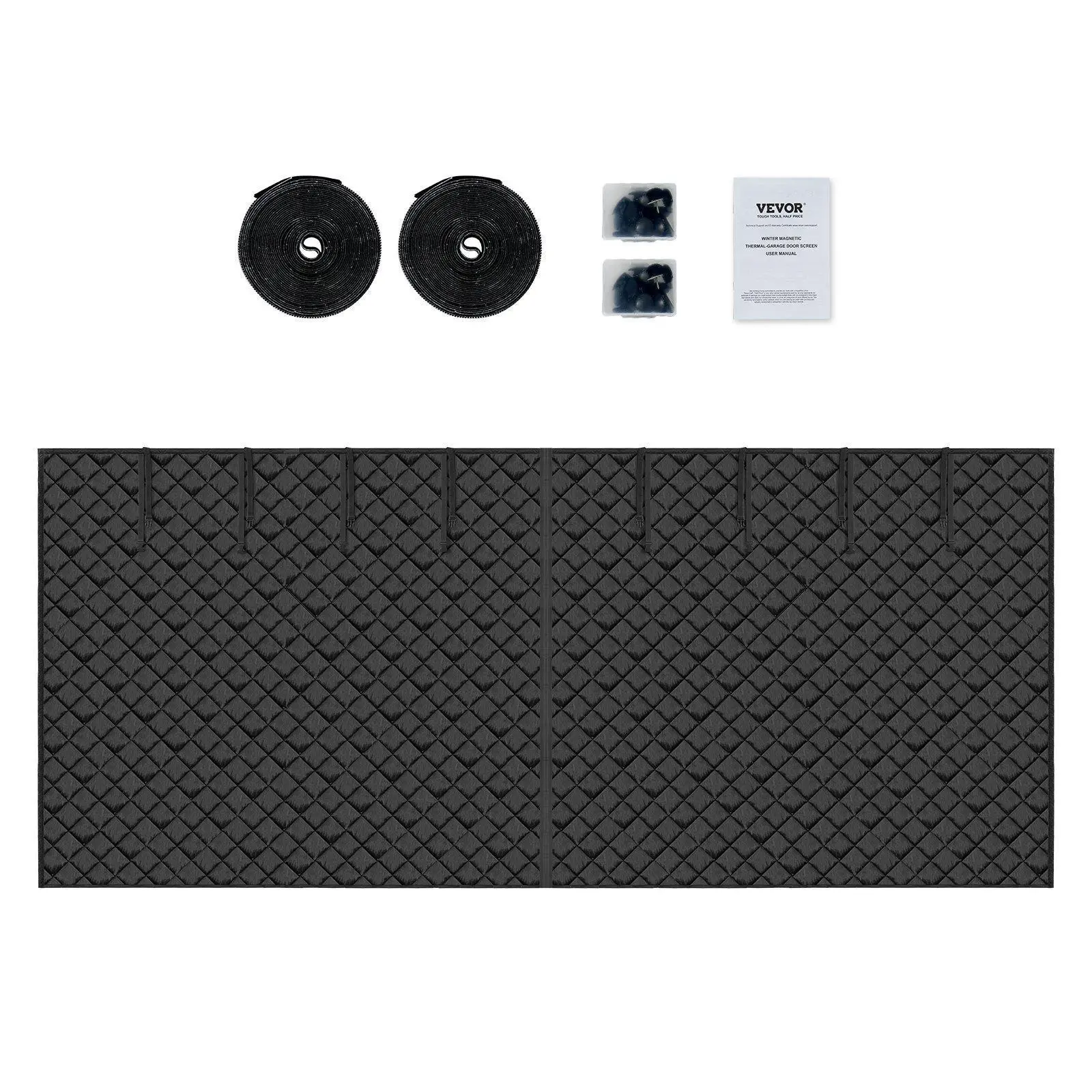 【SummerFinds】VEVOR 18.3x7.15ft Fabric Garage Door Insulation Kit, Hook-and-Loop Easy-Install Mesh Cover with Magnetic Seal, Energy-Saving for Garage, Balconies, Front Door Winter Use