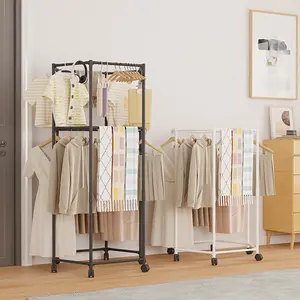 Large Rotating Clothes Rack, Clothes Drying Rack, Garment Rack, Space-Saving Metal Laundry Stand, Detachable & Portable, Ideal for Bedroom Balcony Dormitory, Christmas Gift
