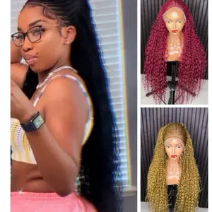 Center Part Boho Braids Fullace Braided Wig for Stylish Look