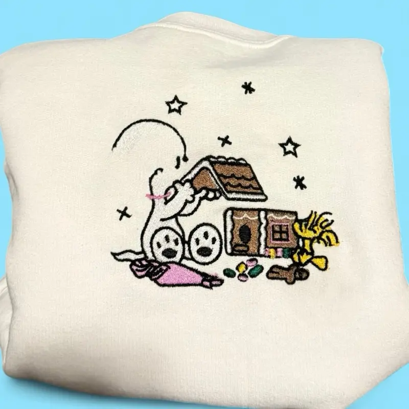 Christmas Gingerbread Embroidered sweater Sweatshirt Womenswear Crewneck Casual Pullover