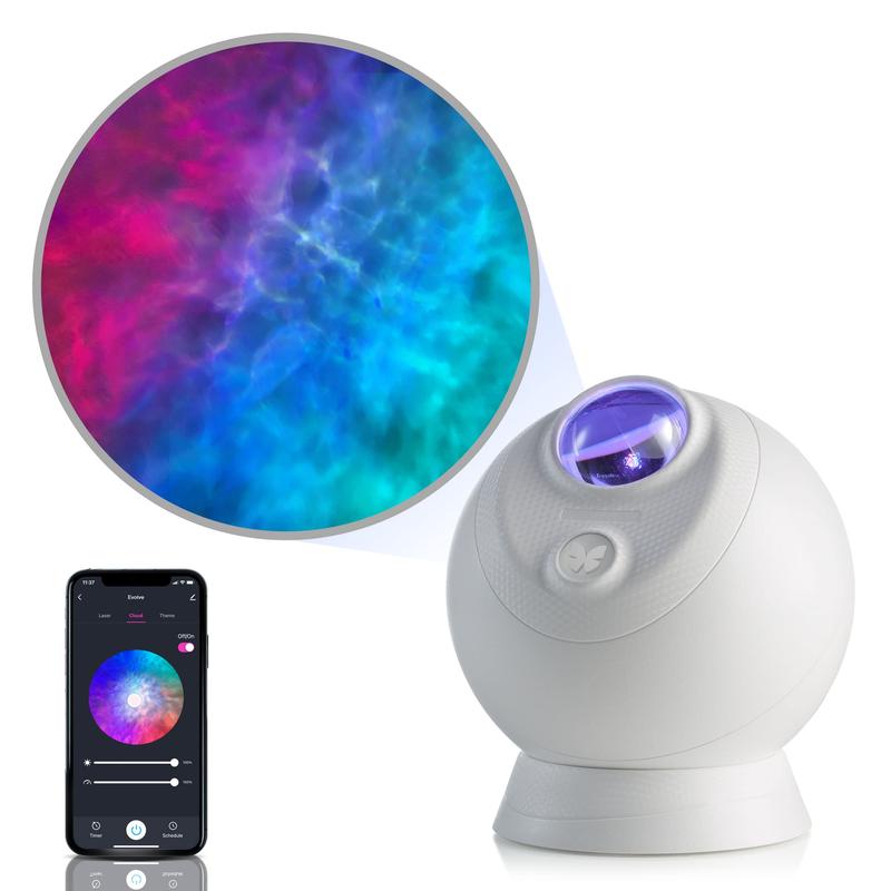 Sky Lite Evolve - Cloud Galaxy Projector Light with LED Nebula Lighting and Ocean Lamp, Wave lamp, WiFi App for Bedroom lights, Meditation, Relaxation, Gaming Room, Home Theater, and Bedroom Night Light Gift (Nebula Cloud Only)