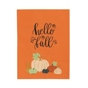 Cozy Autumn Blanket, Fall Decor, Pumpkin Throw, Warm Plush Cover, Hello Fall Blanket