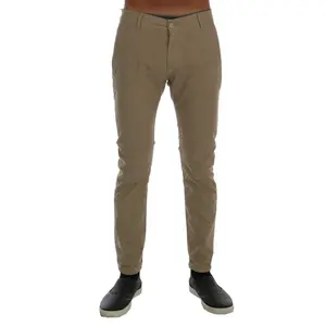 Daniele Alessandrini Beige Cotton Stretch Slim Fit Chinos