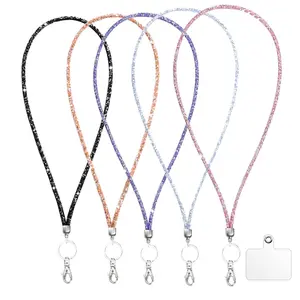 Rhinestone Decorated Lanyard with Sticker, Fashionable Lanyard with Sticker, Identification Badges & Supplies for Women Daily Party Wear