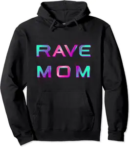 Rave Mom-EDM Festival Raver Mommy Mothers Groovy Cool Pullover Hoodie - Gabriellef Shop 42B0CJZ7TNVZ