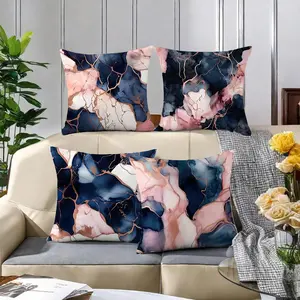 Marble Pattern Cushion Cover, 4 Counts/set Modern Throw Pillow Cover, Household Decoration Supplies for Home Living Room Bedroom Sofa Couch