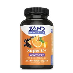 ZAND Super C+ Elderberry Tablets with PureWay-C, Vitamin D-3, Zinc, and Elderberry for Immune Support, Gluten-Free, Non-GM, 1000 mg Vitamin C - Healthcare