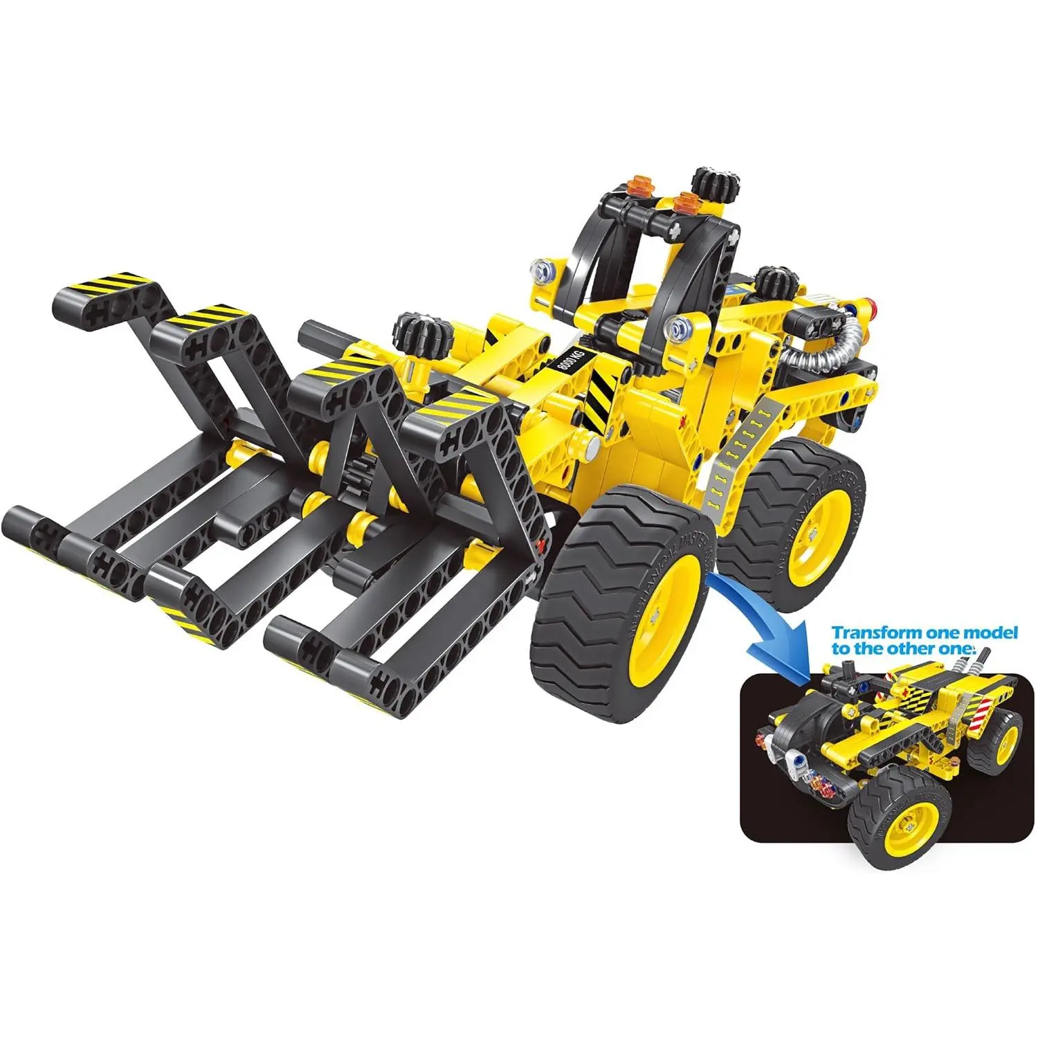 PowerTRC Bulldozer, 2 in 1 3D Flexible Plastic Building Blocks for Boys