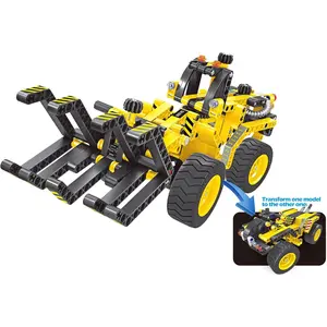 PowerTRC Bulldozer, 2 in 1 3D Flexible Plastic Building Blocks for Boys