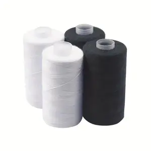 2pcs Black And White Sewing Thread, 500m/Roll, High-Quality Polyester Threads For Sewing Machine And Hand Stitching