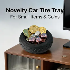Tire Storage Box, Novelty Car Tire Organizer Tray, Home Decor Shelf, Key and Coin Holder, Perfect Gift for Motorcycle Enthusiasts