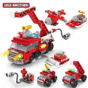 City Fire Truck Series - Vehicle Set - Building Block Model - 6 in 1 - 147 Pieces - Perfect Gift - For Ages 6+
