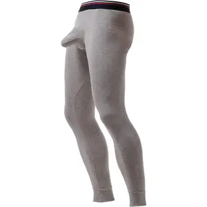 Men's Thermal Underwear Pants Thermal Bottoms Long Johns Bottoms with Separate Pouch