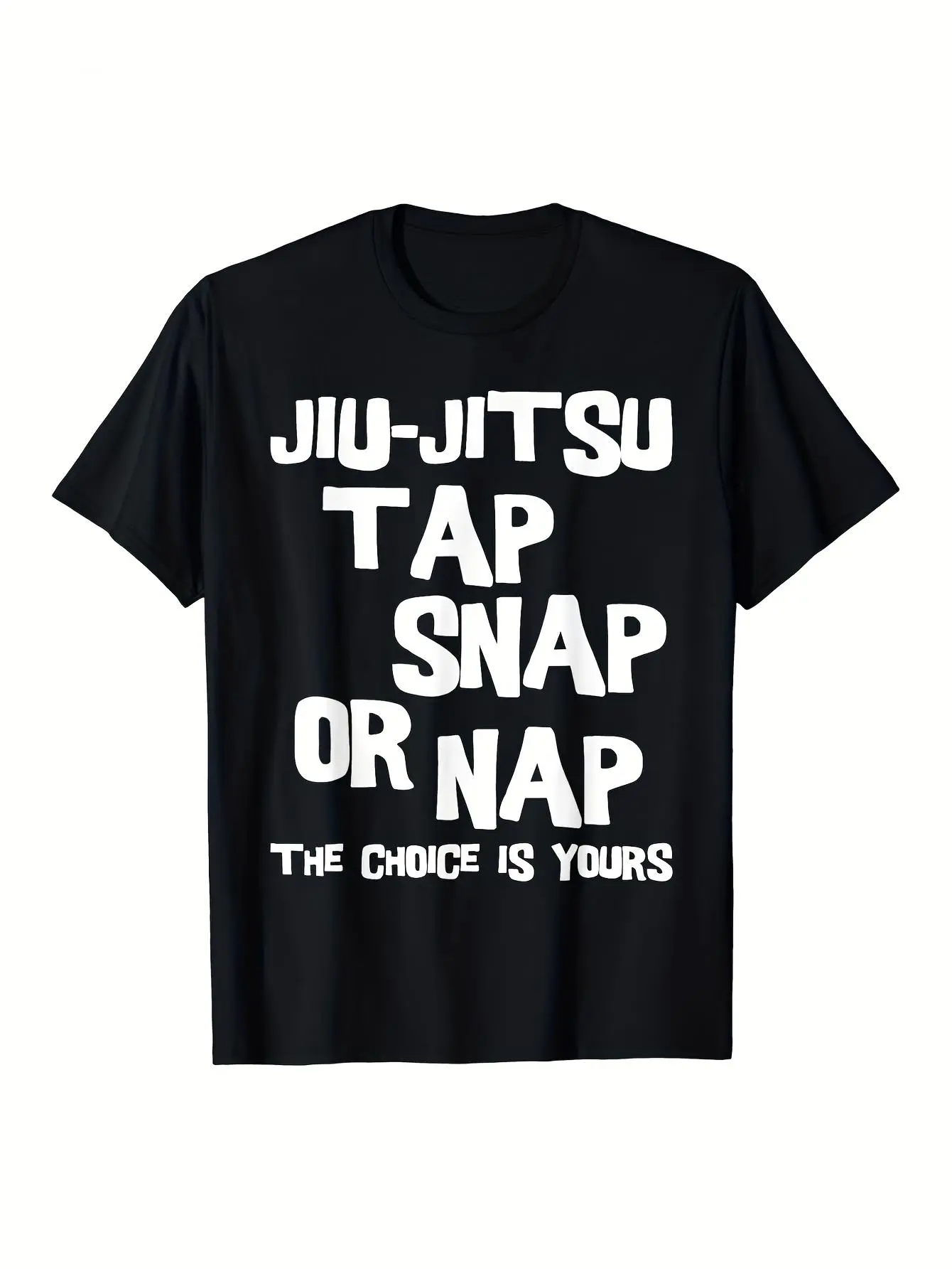 Men's & Women's BJJ MMA Training T-Shirt with Tap/Snap/Nap Graphic Design - Soft Breathable Jiu-Jitsu Gi Top, Loose Fit Combat Sports Apparel (S-XXXL) - Ideal BJJ Gift for practitioners, Machine Washable Martial Arts Shirt