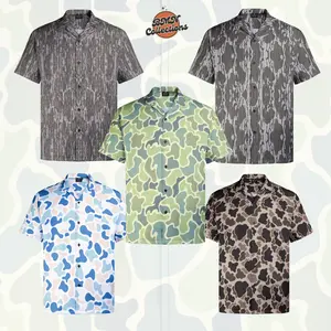 OPRINT Camo Hawaiian Shirt for Men – Breathable & Comfy, Perfect for Fishing, Hunting & Summer Vacation - Perfect Gift for Him, Birthday, Father's Day