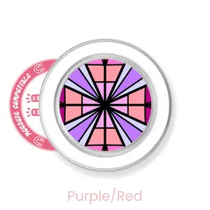 abbyrose Stained Glass Phone Grip with magnet Clear Purple/Red