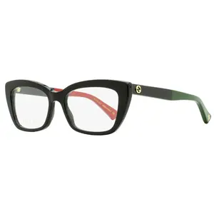 Gucci Petite Fit Eyeglasses GG0165ON 003 Black/Red/Green 51mm 165